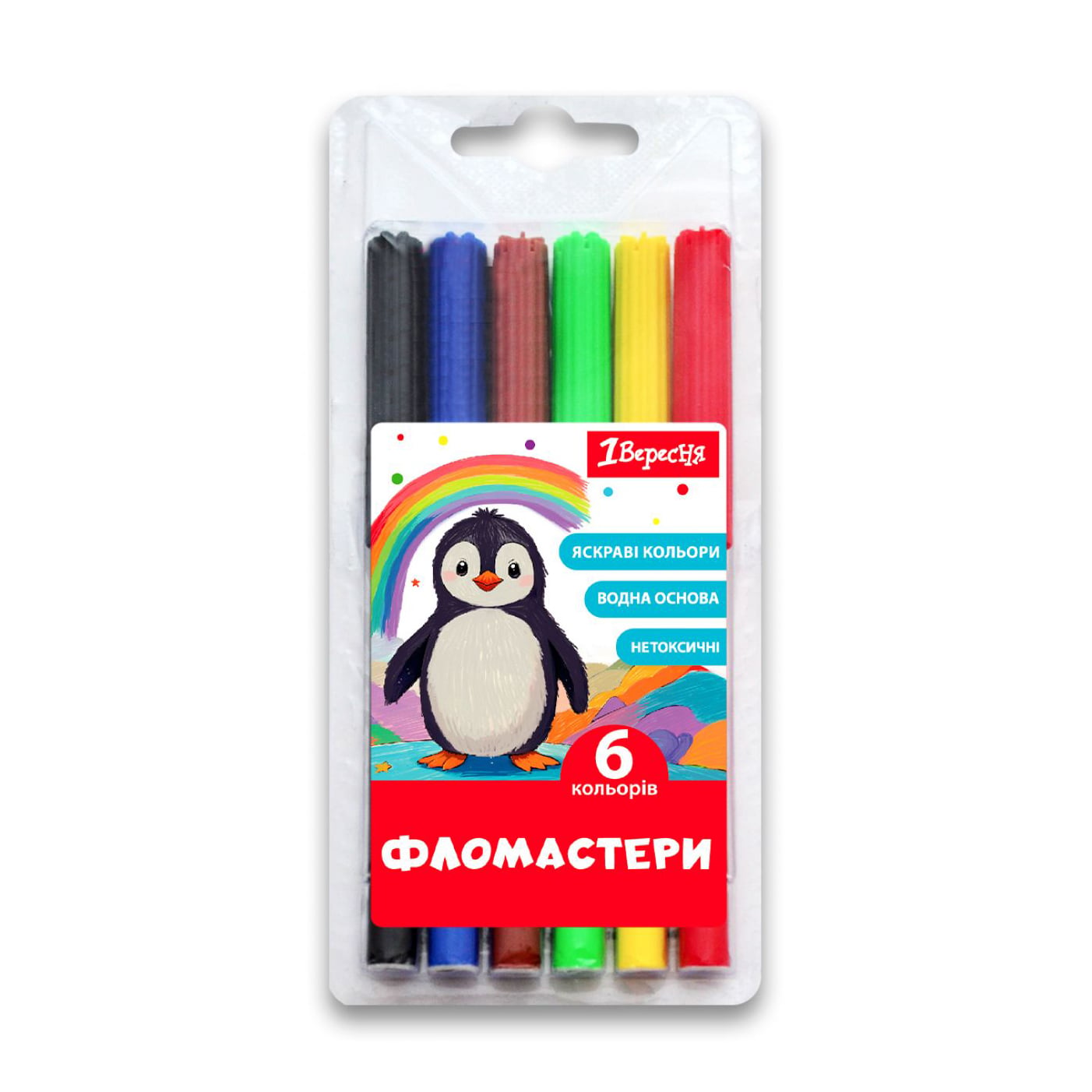 Набір кольорових фломастерів 1 Вересня Classic, 6 кольорів (650542)