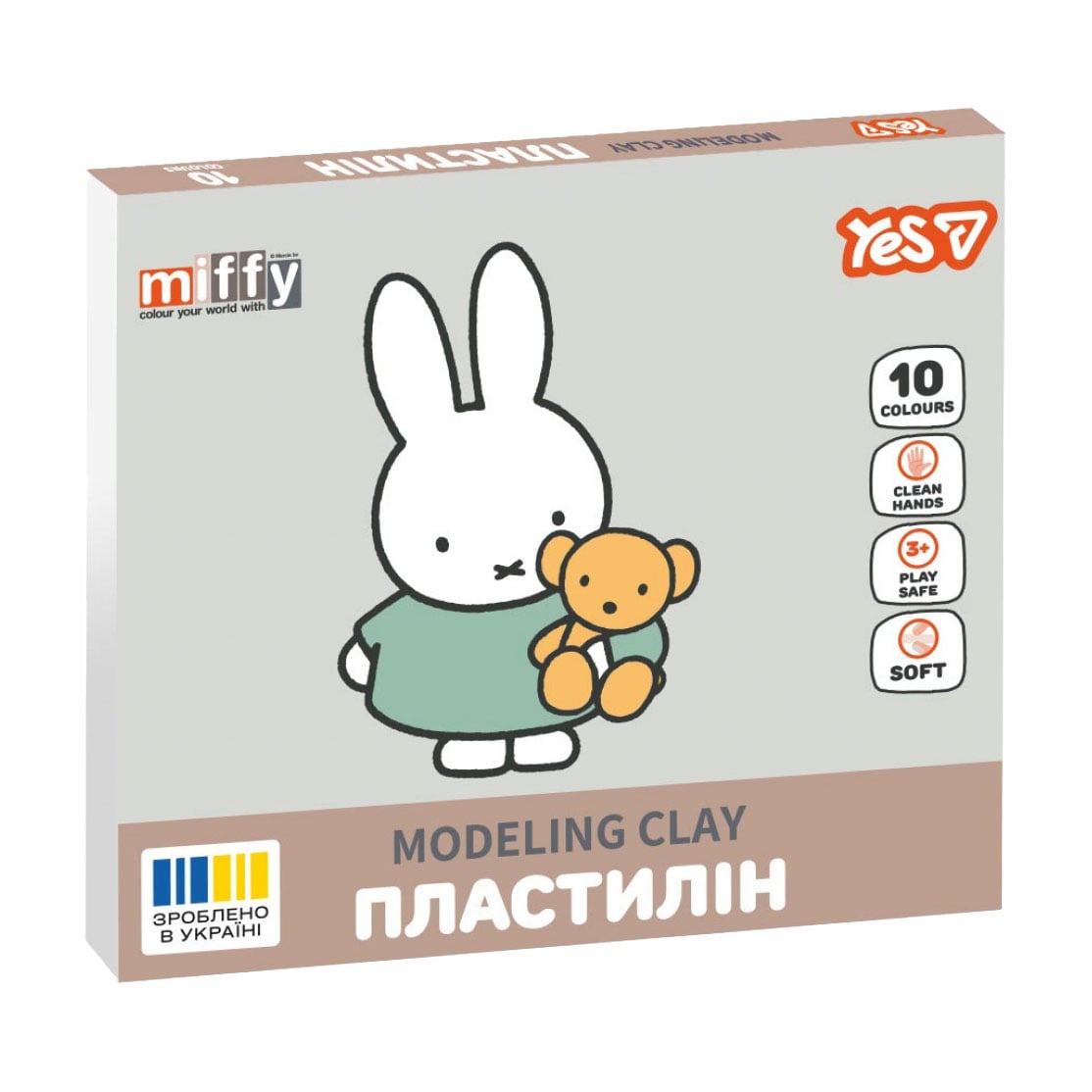 Пластилін YES Miffy 10 кольорів, 200 г (540718)