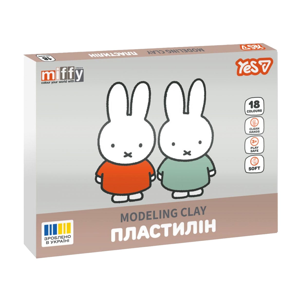 Пластилін YES Miffy 18 кольорів, 360 г (540721)
